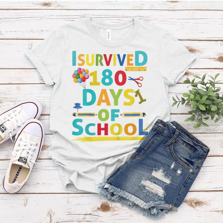 Kids I Survived 180 Days Of School 2022 Class Activity Teacher Women T-shirt Funny Gifts