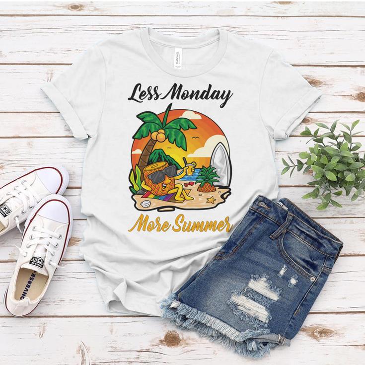 Less Monday More Summer Funny Pineapple Gift Pineapple Lover Women T-shirt Funny Gifts