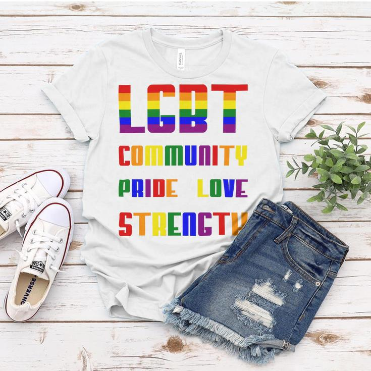 Lgbt Pride Month Lgbt History Month Slogan Shirt Lgbt Community Pride Love Strength Women T-shirt Unique Gifts