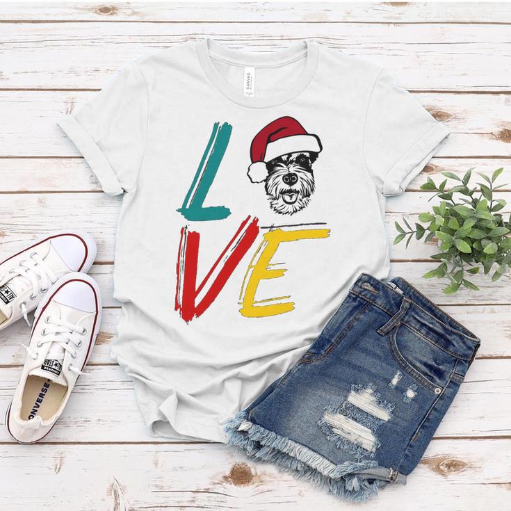 Love My Xmas Miniature Schnauzer Women T-shirt Funny Gifts