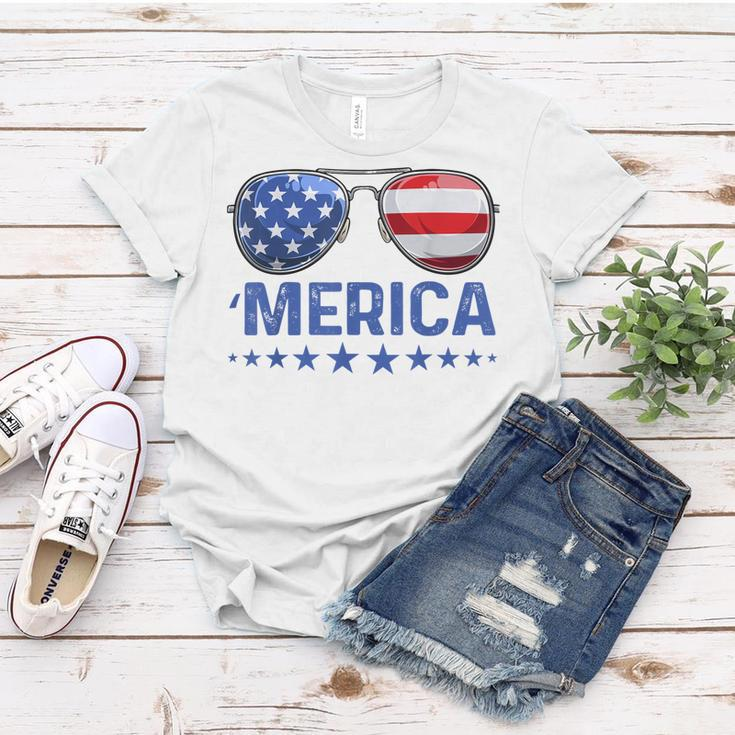 Merica Patriotic Usa Flag Sunglusses 4Th Of July Usa Women T-shirt Funny Gifts