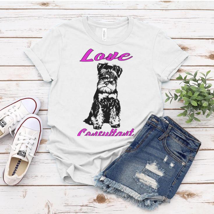 Miniature Schnauzer At Home Love Consultant Multi Tasking Dog Women T-shirt Funny Gifts