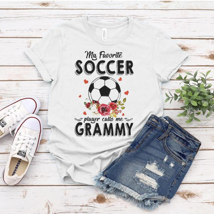 My Favorite Soccer Player Calls Me Grammy Flower Gift Women T-shirt Unique Gifts