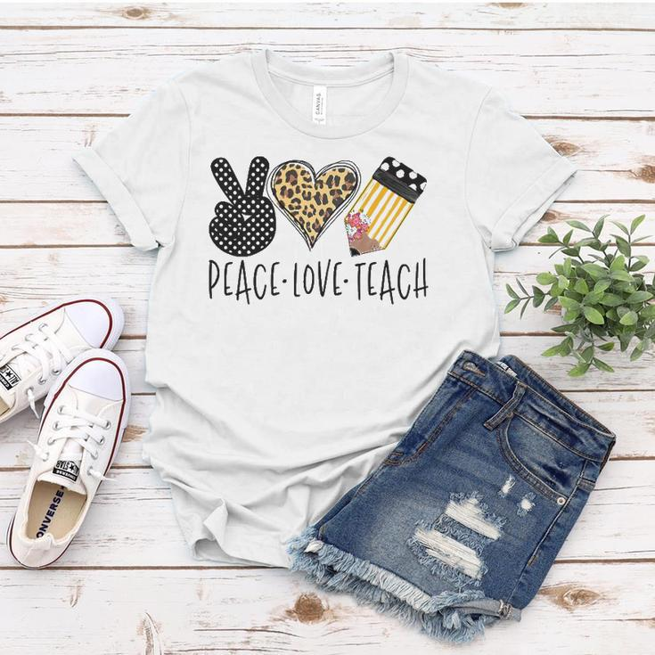 Peace Love Teach Back To School Teacher Gift Women T-shirt Unique Gifts