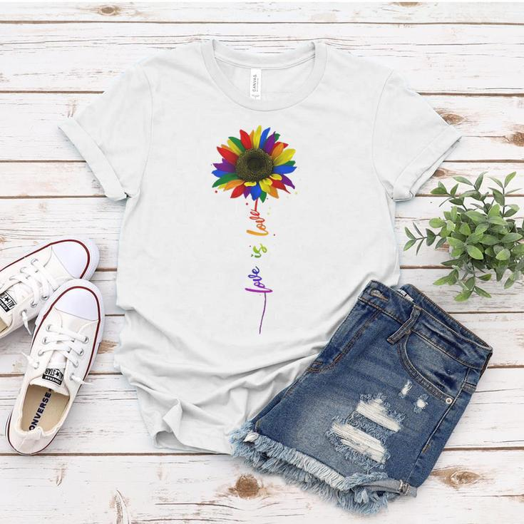 Rainbow Sunflower Love Is Love Lgbt Gay Lesbian Pride Women T-shirt Unique Gifts