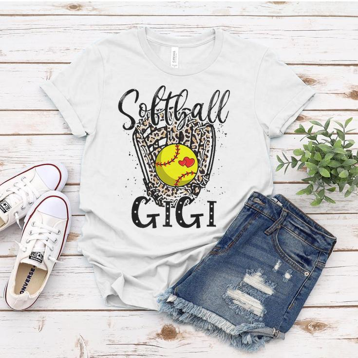 Softball Gigi Leopard Game Day Softball Lover Grandma Women T-shirt Unique Gifts