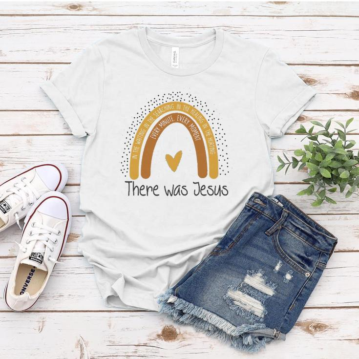 There Was Jesus Polka Dot Boho Rainbow Christian Easter Day Women T-shirt Unique Gifts