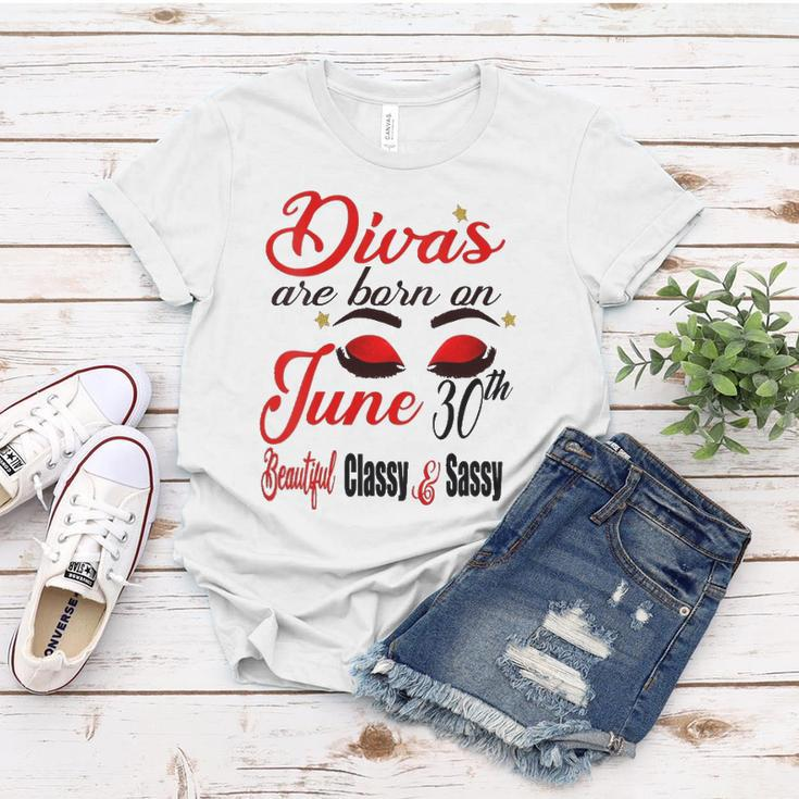 Womens Divas Are Born On June 30Th Cancer Girl Astrology June Queen V Neck Women T-shirt Unique Gifts