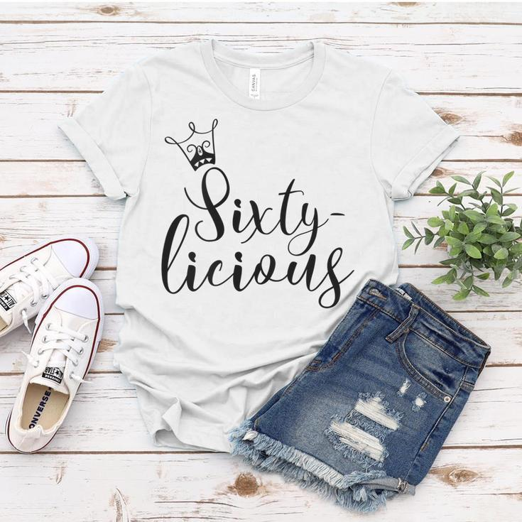 Womens Sixtylicious Crown Queen 60Th Birthday Women Sixty-Licious Women T-shirt Funny Gifts