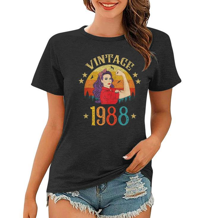 34Th Birthday Gift 34 Years Old For Women Retro Vintage 1988  Women T-shirt