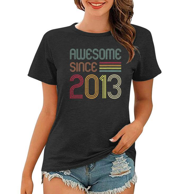 9 Years Old Gifts Awesome Since 2013 9Th Birthday Retro Women T-shirt