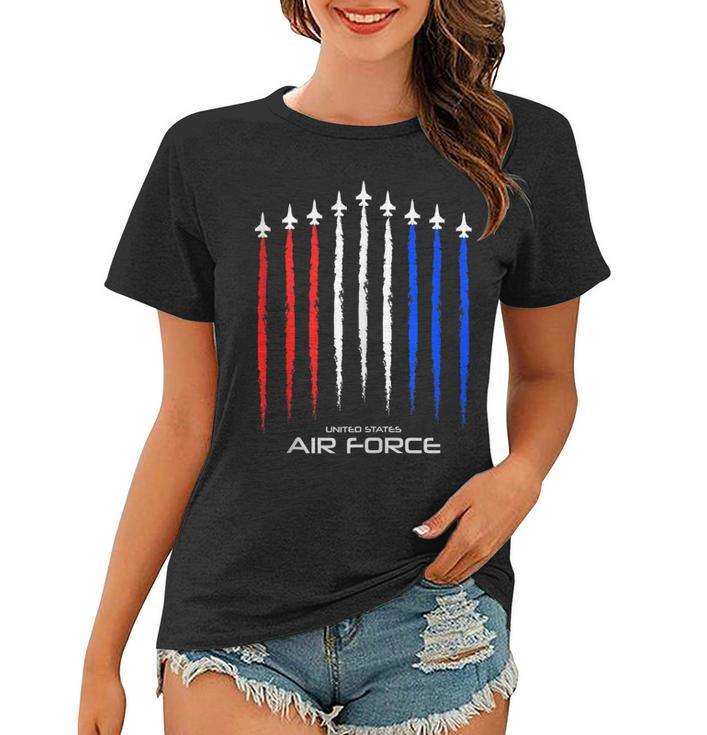 Air Force Us Veterans 4Th Of July T  American Flag  Women T-shirt