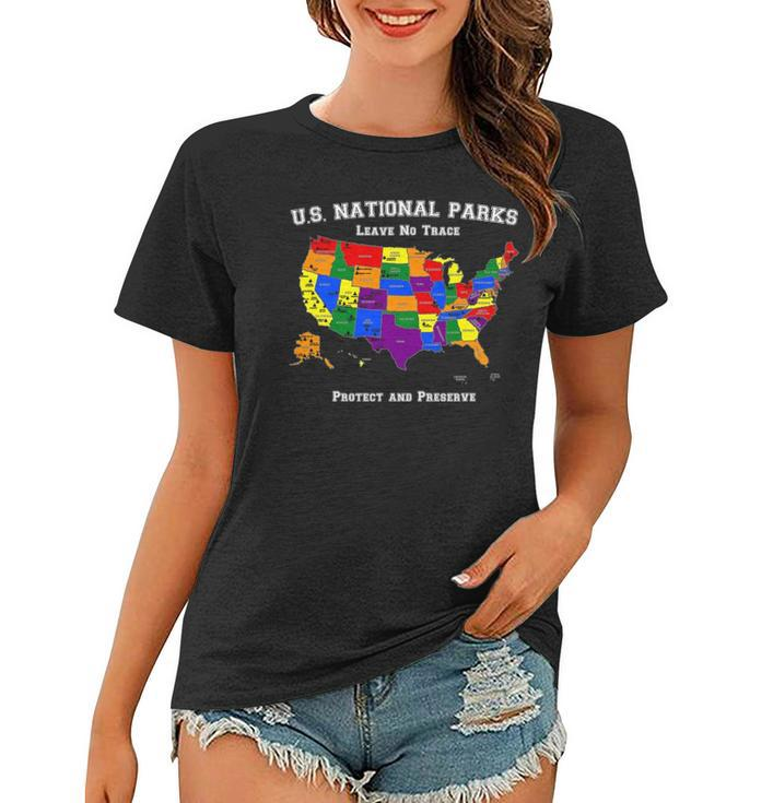 All 63 Us National Parks Design For Campers Hikers Walkers Women T-shirt