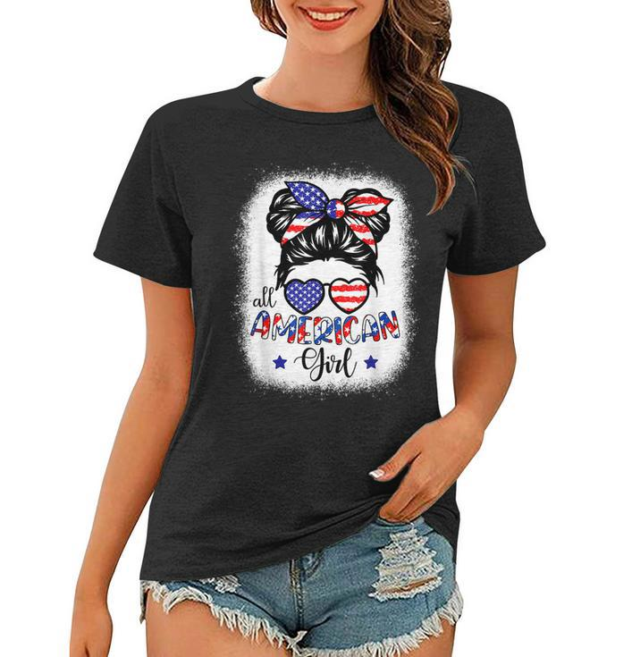 All American Girls 4Th Of July Bleached  Daughter Usa  Women T-shirt