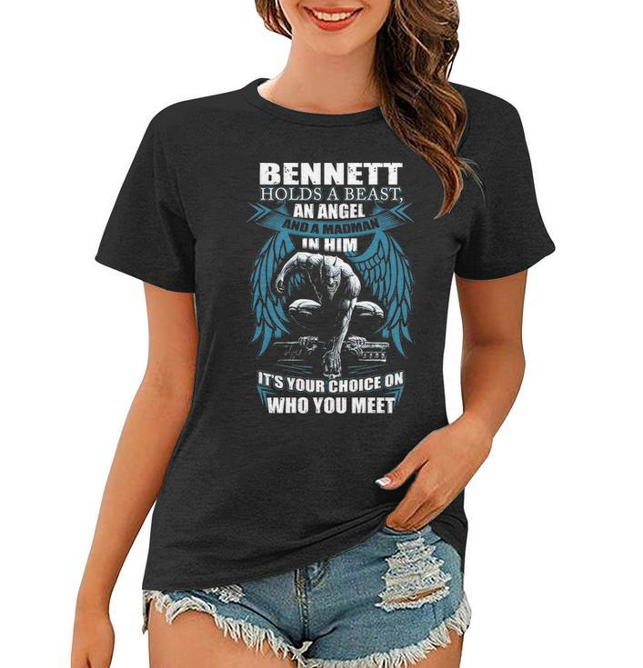 Bennett Name Gift   Bennett And A Mad Man In Him Women T-shirt