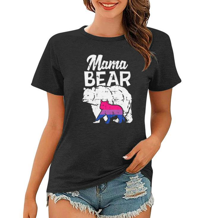 Bisexual Pride Mama Bear Bi Flag Lgbtq Mom Ally Women Gifts Women T-shirt