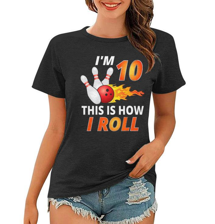 Bowling Birthday 10 Years Old Boy Tee Funny Bowler Girl Kids Women T-shirt