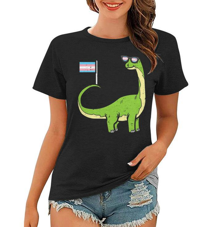 Brontosaurus Dinosaur Dino Lgbt Transgender Trans Pride Women T-shirt