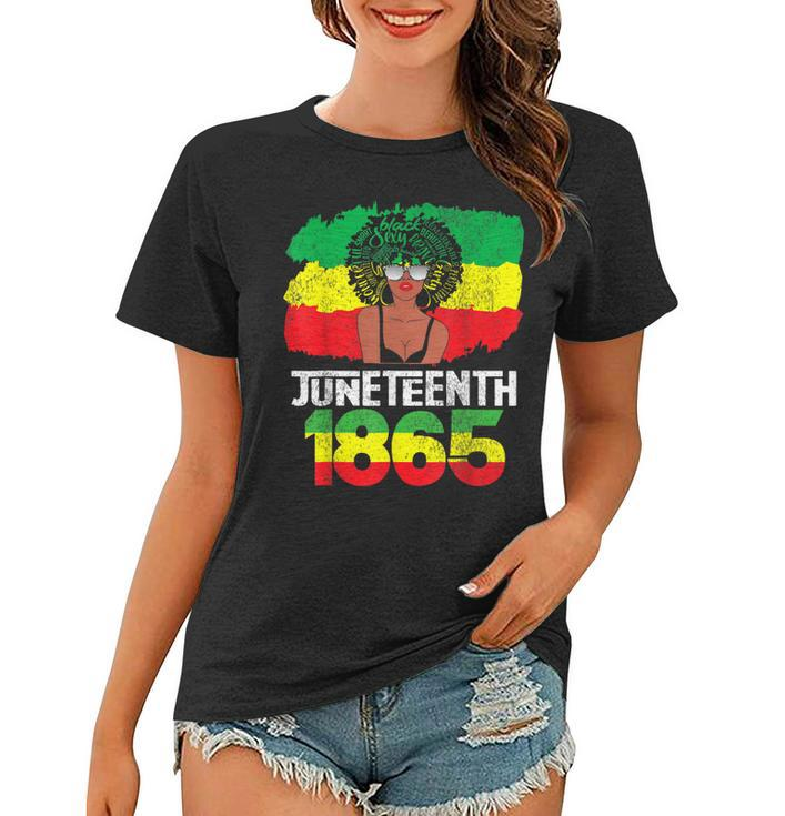 Celebrate Juneteenth Messy Bun Black Women 1865  Women T-shirt
