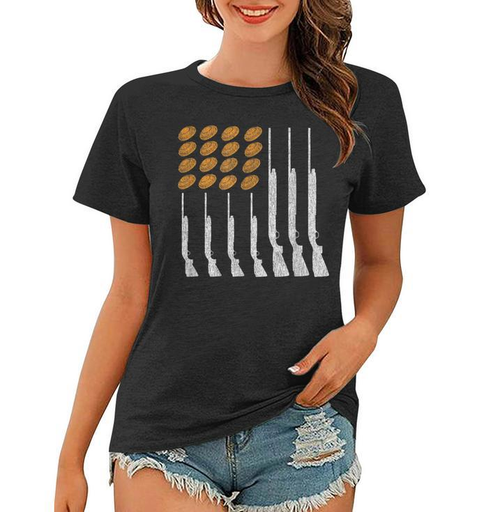 Clay Target Shooting Trap Skeet American Flag Patriotic  Women T-shirt