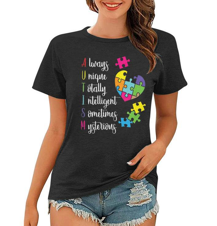 Colorful Autism Awareness Gift Design For Asd Parents  Women T-shirt