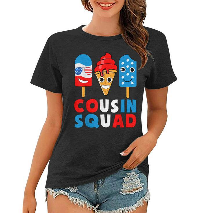 Cousin Squad 4Th Of July Cousin Crew American Flag Ice Pops  Women T-shirt