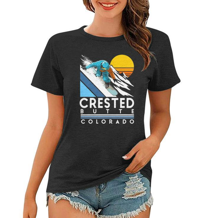 Crested Butte Colorado Retro Snowboard  Women T-shirt