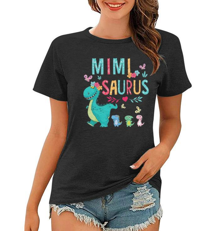 Cute Mimisaurus Flower Butterfly Dinosaur Mothers Day Women T-shirt