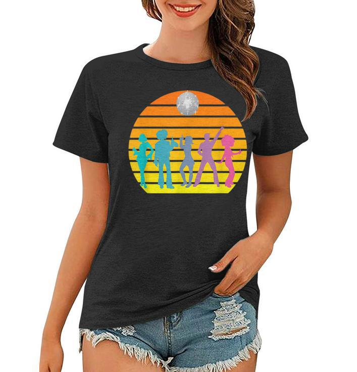 Disco Dancers 70S Retro Sunset Disco Ball Women T-shirt