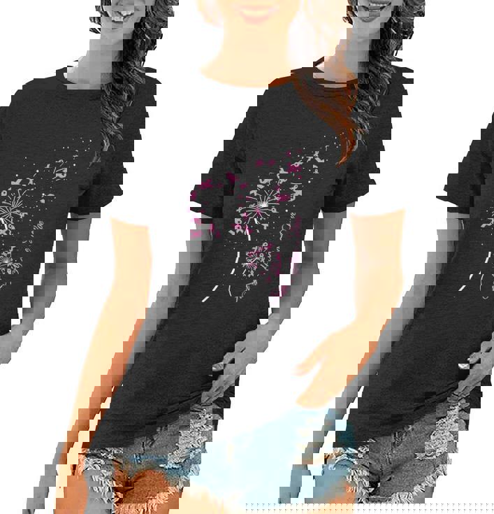 Faith Hope Love Breast Cancer Dandelion Flower Breast Cancer Women T-shirt