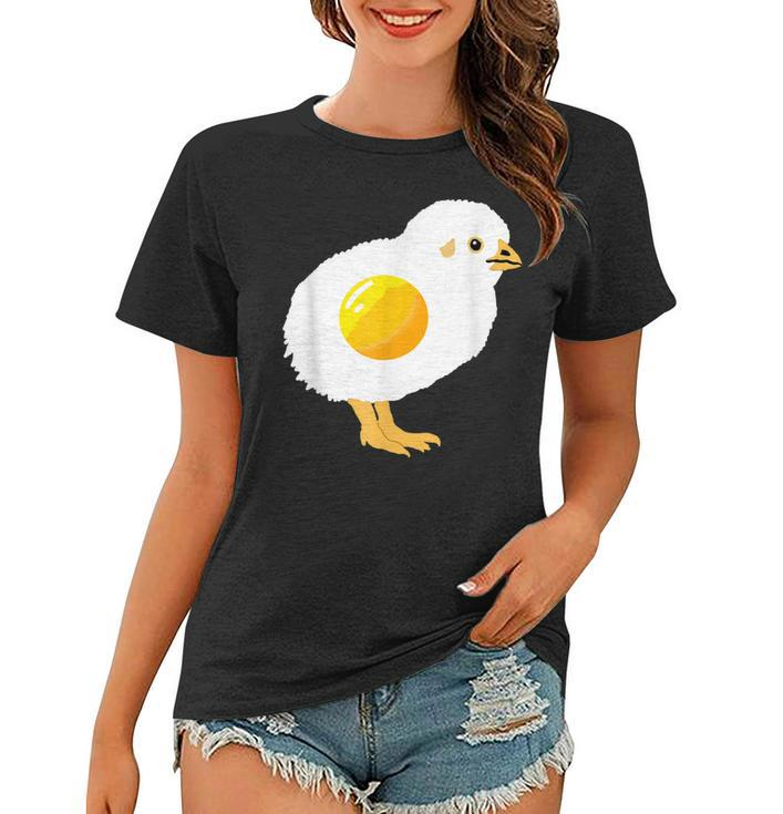 Fried Egg Chicken Sunny Side Up Egg Yolk Breakfast Food  Women T-shirt