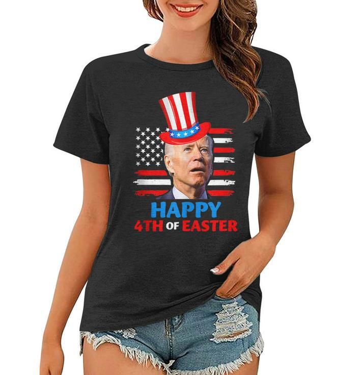Funny Joe Biden Happy 4Th Of Easter Confused 4Th Of July Women T-shirt