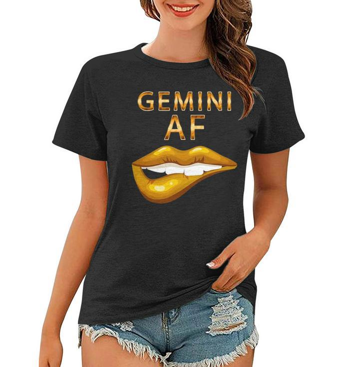 Gemini Af Gold Sexy Lip Birthday Gift Women T-shirt
