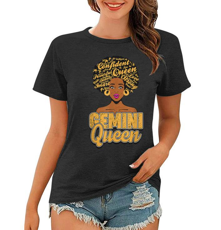 Gemini Zodiac Black African Afro Queen May June Birthday  Women T-shirt