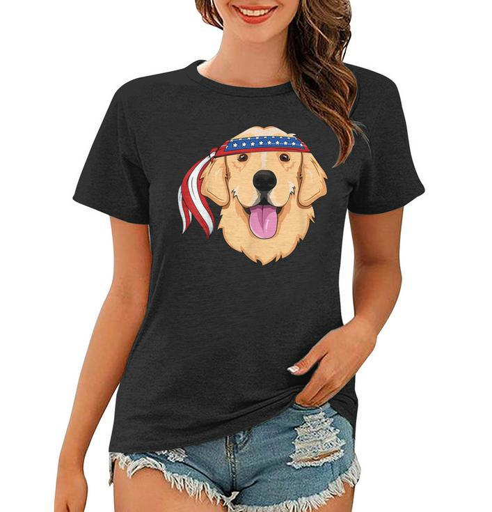 Golden Retriever 4Th Of July Family Dog Patriotic American  Women T-shirt