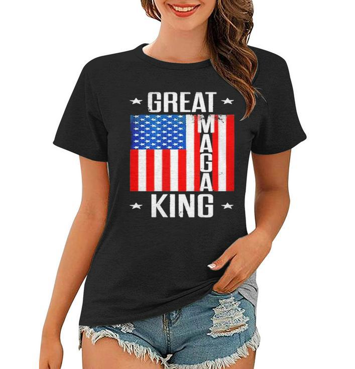 Great Maga King Ultra Maga American Flag Vintage Women T-shirt