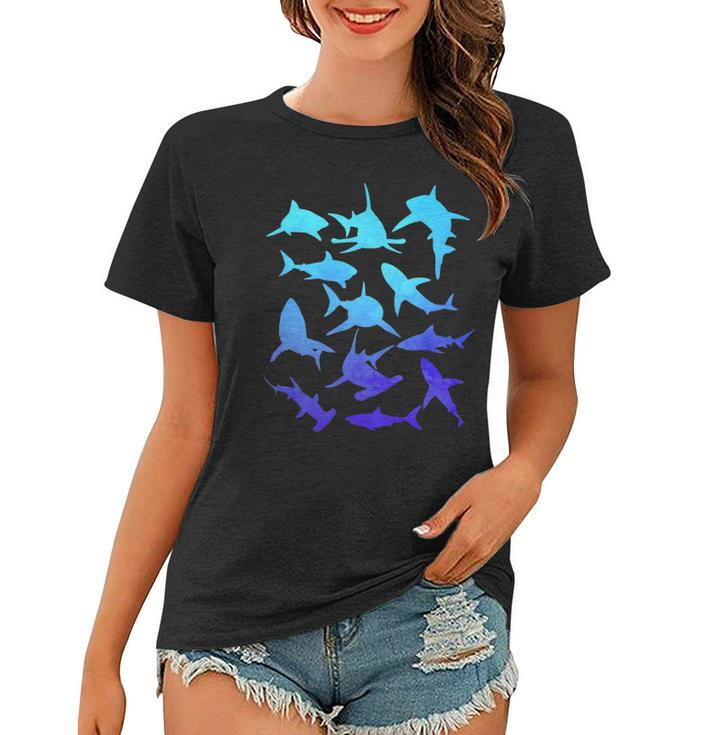 Great White Sharks Hammerhead Shark Lover Vintage Graphic Women T-shirt