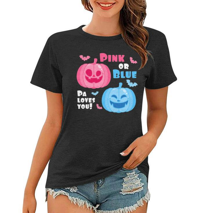 Halloween Gender Reveal Pa Loves You Fall Theme Women T-shirt