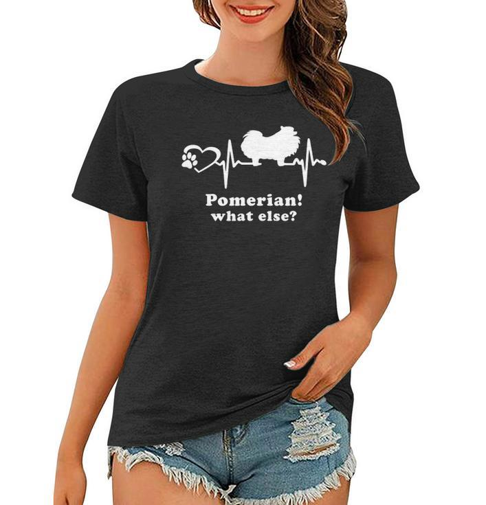 Heartbeat For Pomeranian Heart Line Paw Dog Paws Dogfriend Women T-shirt
