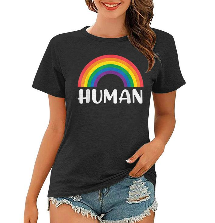Human Rainbow Lgbt Pride Homo Lesbian Pride  Women T-shirt