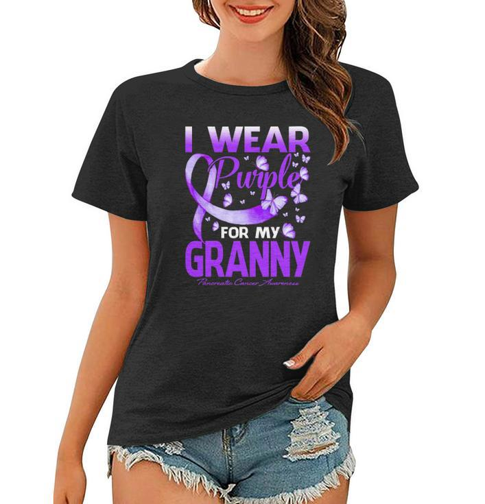 I Wear Purple For My Granny Pancreatic Cancer Awareness Women T-shirt
