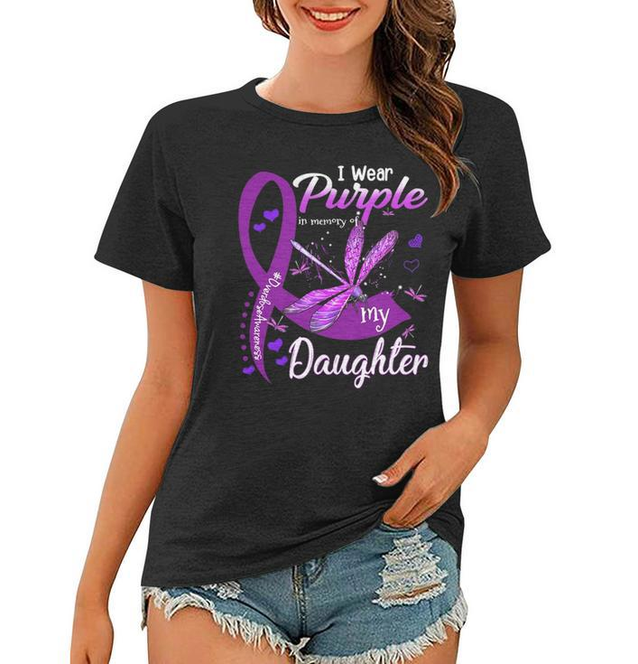 I Wear Purple In Memory For My Daughter Overdose Awareness Women T-shirt