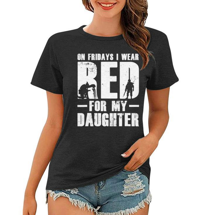 I Wear Red For My Daughter Military Red Flag Friday Women T-shirt