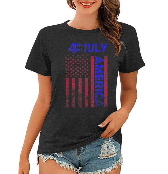 Independence Day Usa America Flag 4Th Of July Happy Funny  Women T-shirt