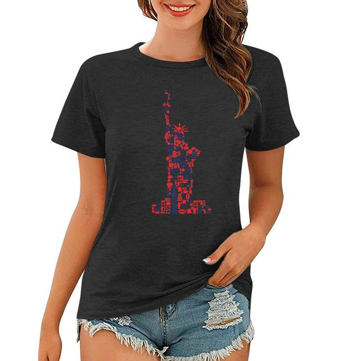 July 4Th American Symbols New York City - Statue Of Liberty Women T-shirt