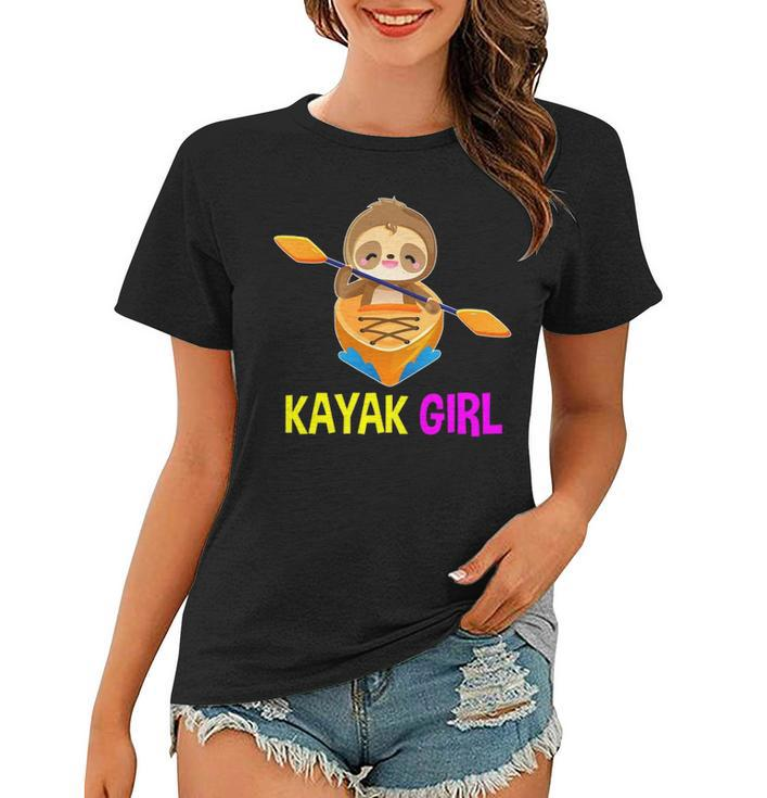 Kayak Girl Sloth Team Paddling Kayaking Women Women T-shirt