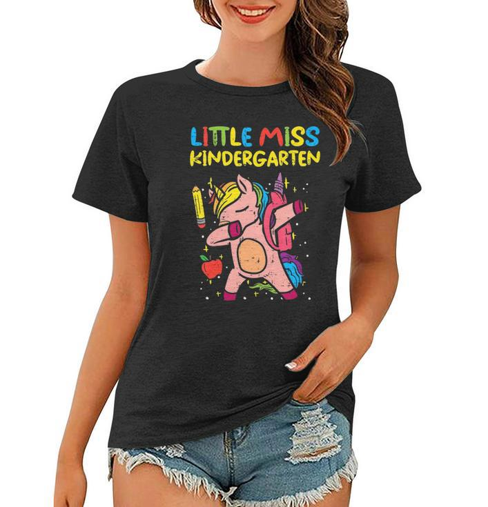 Kids Little Miss Kindergarten Dab Unicorn First Day Of Girls Women T-shirt