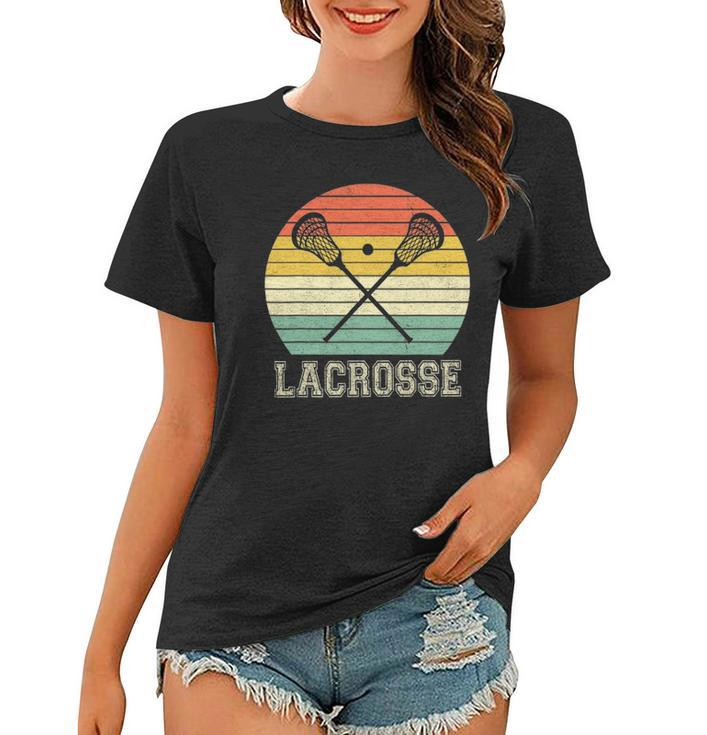 Lacrosse Vintage Retro Lacrosse Stick Sun Gifts Women T-shirt