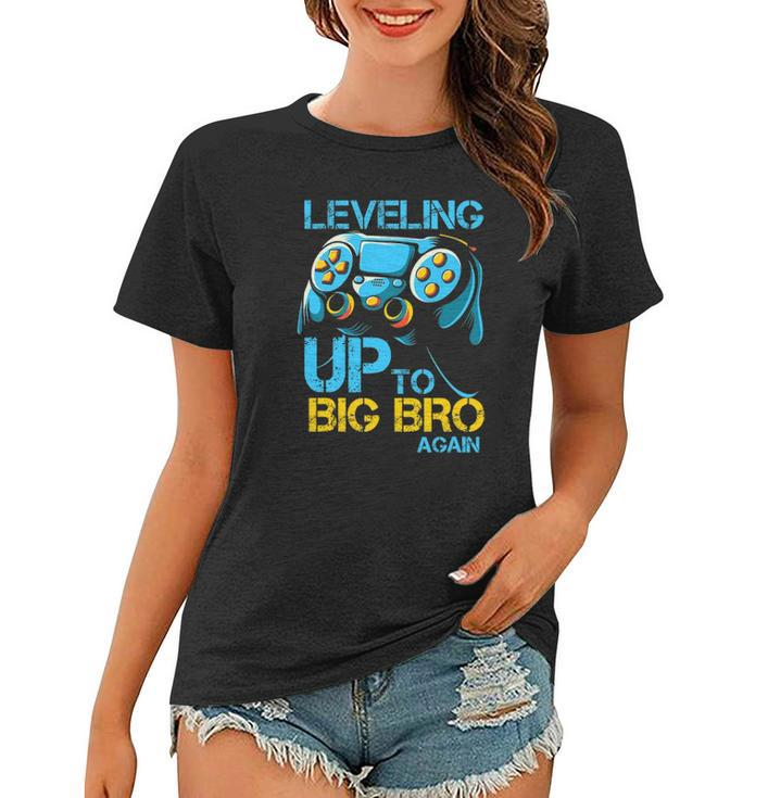 Leveling Up To Big Bro Again Gaming Lovers Vintage Women T-shirt