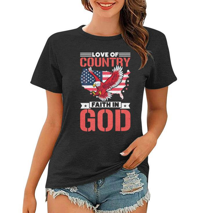 Love Of Country Faith In God   Women T-shirt